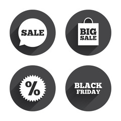 Sale speech bubble icon. Discount star symbol