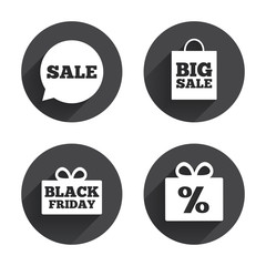 Sale speech bubble icon. Black friday symbol