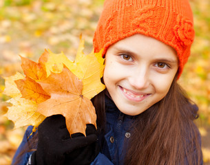 Girl at autumn