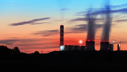 Elektrownia Opole, zachód słońca. © Stanisław Błachowicz