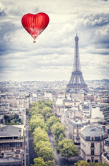 Balloon in the form of heart over Paris