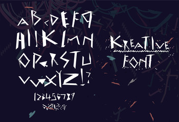 Fototapeta na wymiar Simple geometric futuristic font alphabet