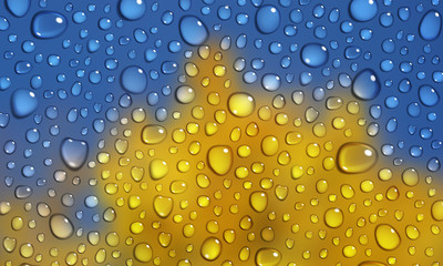 Autumn background with water drops