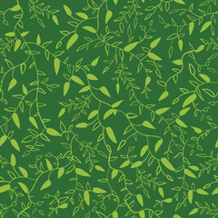 Floral seamless pattern with leaves.  illustration