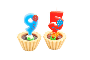 cakes with ninety five years birthday candles