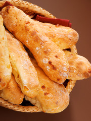 Spanish bread with yellow cheese