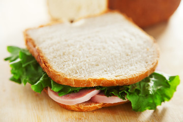 Homemade white bread for sandwiches