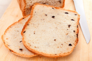 Homemade bread with olives
