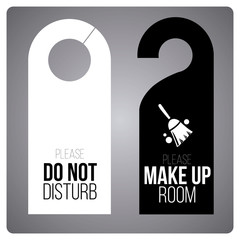 room service illustration over color background