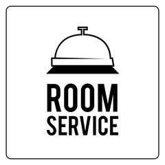 room service illustration over color background