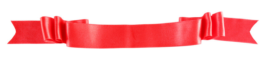 Obraz premium Red silk ribbon isolated on white