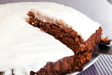 Chocolate cake with white cream