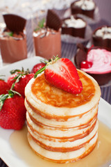Pancakes with strawberries
