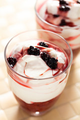 Mascarpone cream with blackberries