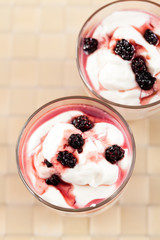 Mascarpone cream with blackberries