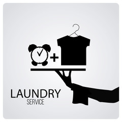 laundry service over degrade color background
