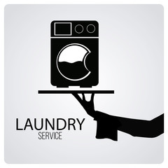 laundry service over degrade color background