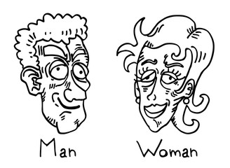 man and woman illustration