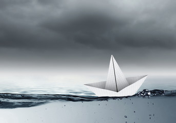 Fototapeta na wymiar Origami boat