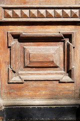Old wooden door close up