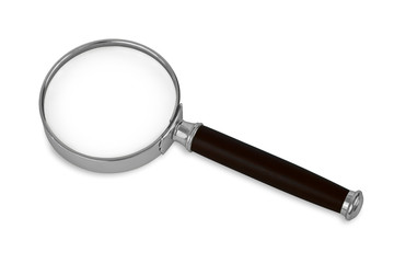 Closeup Image of Silver Magnifying Glass