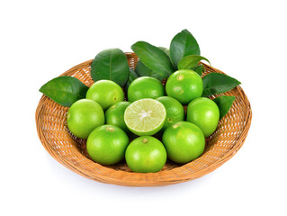 fresh lime  on white background
