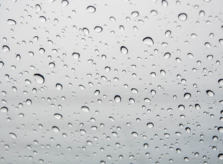 Many of raindrops stuck on the windshield background,Abstract of raindrops on the mirror.