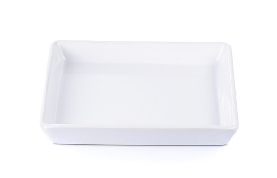 Empty white plate  on white background
