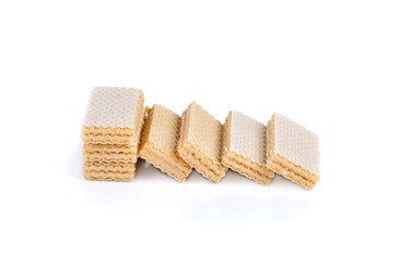 sweet wafer cream  on white background