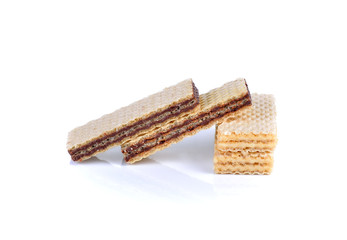 sweet wafer cream  on white background