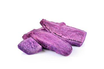 Boiled  yam  on white background