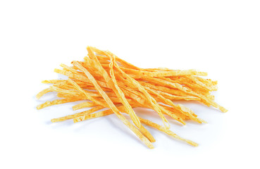  dried fish snack  on white background