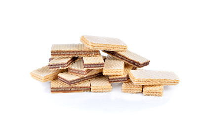 sweet wafer cream  on white background