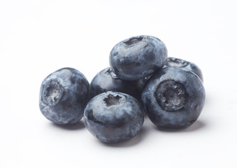 Fresh blueberries isolated on white background