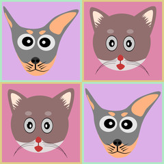 Dog and Cat background cartoon vector