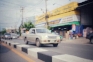 Blurred of car on road