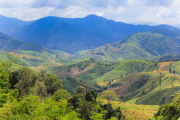 Fototapeta na wymiar Landscape of mountains in Nan province, the Northern of Thailand