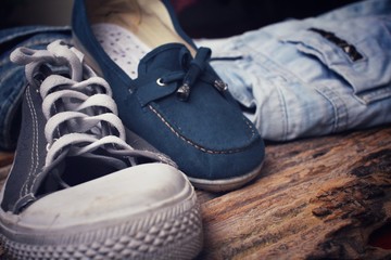 Sneakers couple with jeans