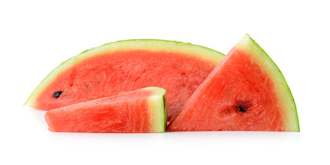 Sliced ripe watermelon isolated on white background