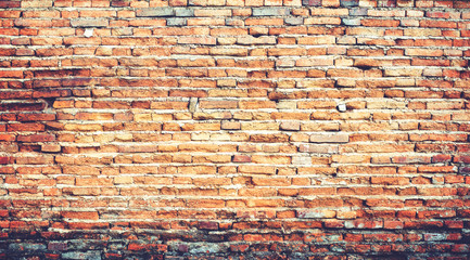 brick wall texture background, vintage and instagram film look color tone