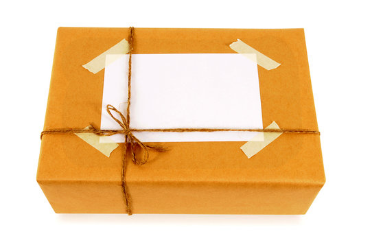 Brown Paper Package With Address Label