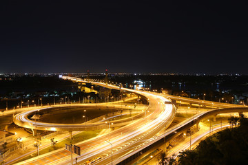 Fototapeta na wymiar Night beautiful Mahajedsadabhadin bridge in bangkok Thailand