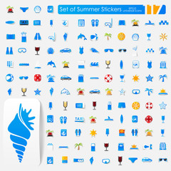 Fototapeta premium Set of summer stickers