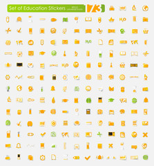 Set of education stickers
