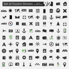 Set of tourism stickers