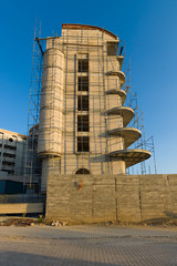 Construction of the new building.