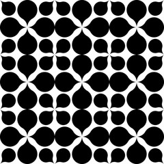Black and white geometric seamless pattern, abstract background.