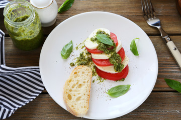 Caprice salad on a plate