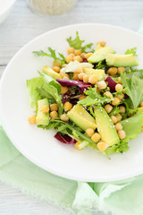 Delicious vegetable salad on plate