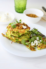 vegetables fritters with cilantro